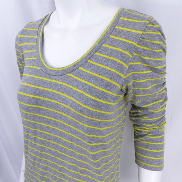 Anthropologie  Large Dolan Scrunch Top Yellow Gray - Picture 5 of 8
